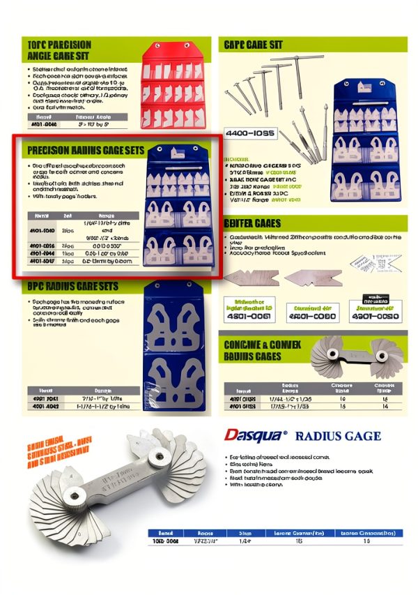 ABS Import Tools Radius Gauge Set 26 Piece 0.5-13mm by 0.5mm 4901-0047-0