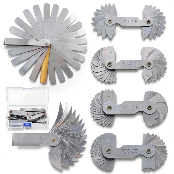 Radius Gauge Set Stainless Steel 5-Piece with Gap Feeler by Swpeet-0