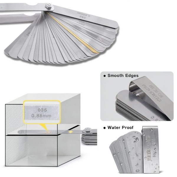 Radius Gauge Set Stainless Steel 5-Piece with Gap Feeler by Swpeet-4