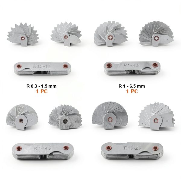 Radius Gauge 4‑Piece Stainless Steel Set Rustark R0.3‑25-1