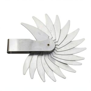 uxcell Radius Gauge Set R52-100mm 16 Leaves Stainless Steel Radius Fillet Gauge, Portable Concave Convex Measuring Tool-0