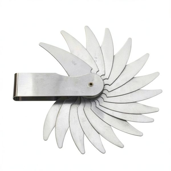 uxcell Radius Gauge Set R52-100mm 16 Leaves Stainless Steel Radius Fillet Gauge, Portable Concave Convex Measuring Tool-0