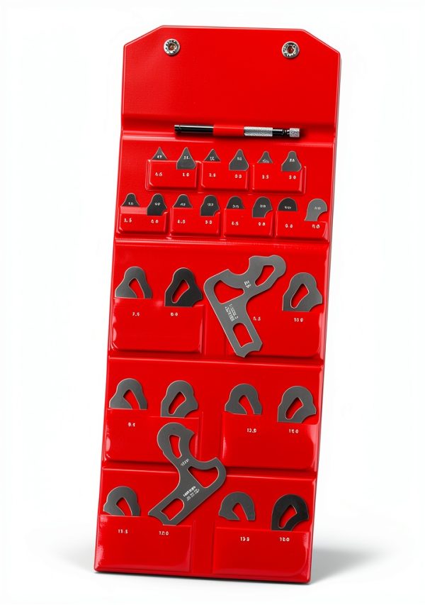 Mitutoyo 186-902, Radius Gage Set, 26 Leaves, 0.5mm to 13mm by 0.5mm, 5 Radii per Leaf-2
