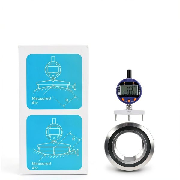CGOLDENWALL High accuracy digital radius gauge Electronic Inside and Outside Radius Gage with 10mm /20mm /30mm /60mm/100mm changeable measuring jaw Blue 0.2" - 27.5"/5 mm - 700 mm-3