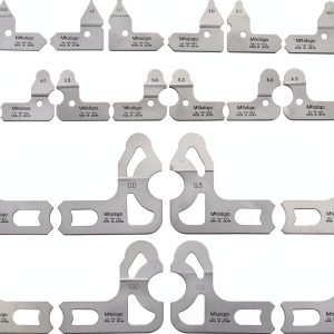 Mitutoyo 186-902, Radius Gage Set, 26 Leaves, 0.5mm to 13mm by 0.5mm, 5 Radii per Leaf-0