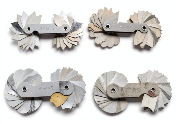 Health Gear Stainless Steel Fillet Gauges, Radius Gauges, 4Pcs Radius Measuring Tools in Different Shapes and Sizes with Two Types of Leaves-0