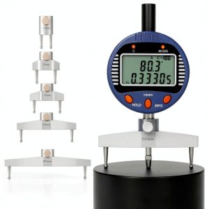 CGOLDENWALL High accuracy digital radius gauge Electronic Inside and Outside Radius Gage with 10mm /20mm /30mm /60mm/100mm changeable measuring jaw Blue 0.2" - 27.5"/5 mm - 700 mm-0